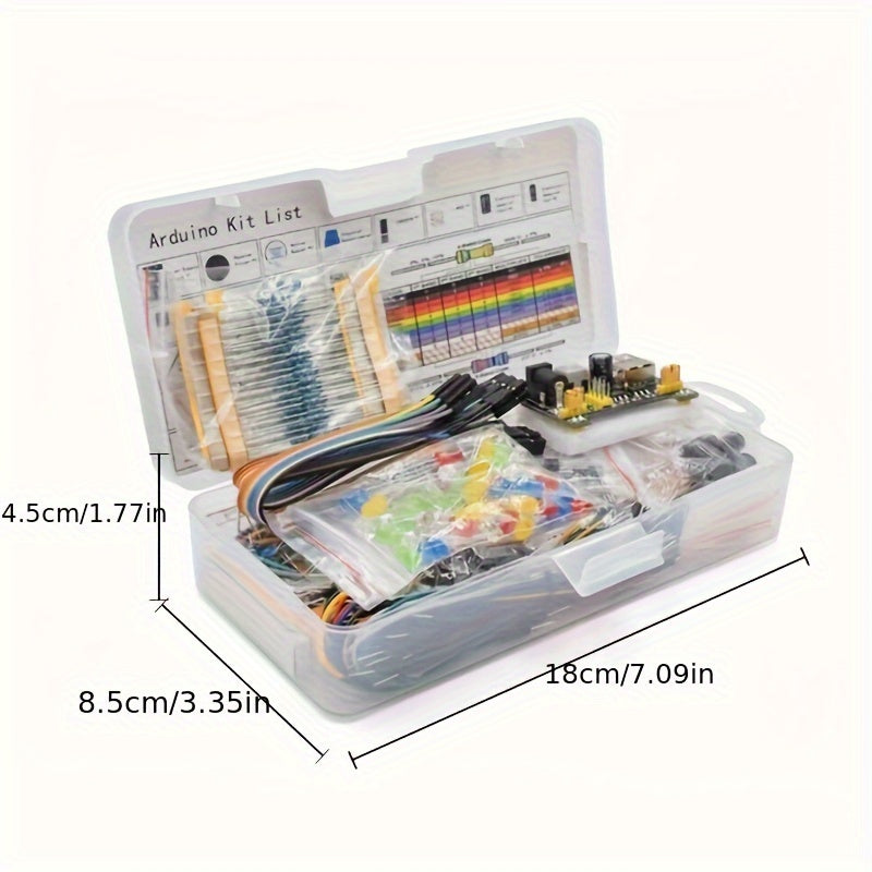 1 Set Electronics Component rotary switch Fun Kit W /Power Supply Module, Jumper Wire, 830 Tie-Points Breadboard, Precision Potentiometer, Resistor Compatible with Arduino, Raspberry Pi