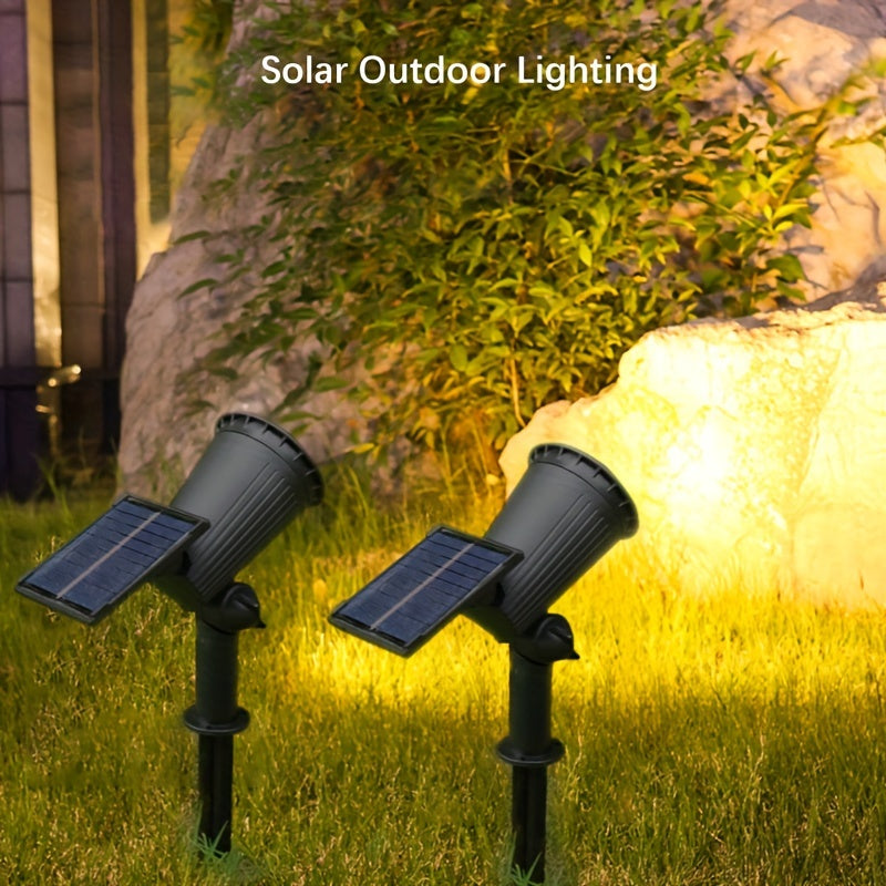 Solar Spot Lights Outdoor, Adjustable Auto On/Off Flag Pole Lights, Landscape LED Lighting Ground Light for Garden Pool Tree Pond and Yard
