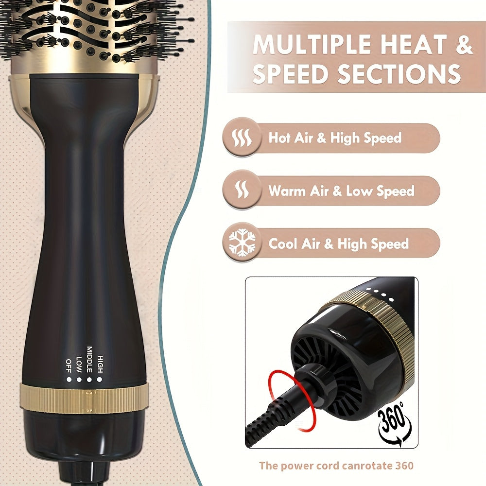 1pc 2-in-1 multi-functional hot air brush and negative ion straightening comb make your hair style fast - a gift for women and a holiday gift