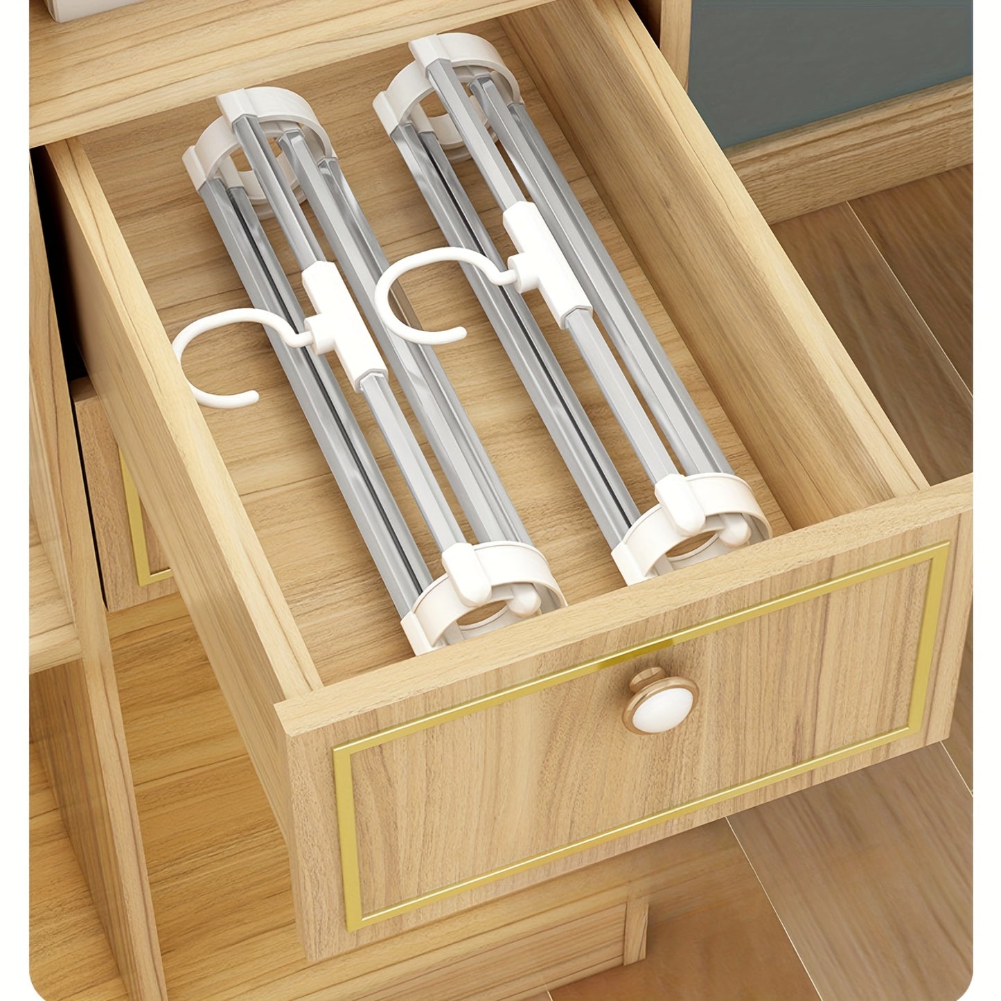 3pcs Space-Saving Foldable Stainless Steel Pants Rack - Rust-Resistant Wardrobe Organizer for Jeans, Leggings & Pants - Durable Plastic Hangers with Multiple Hooks, Ideal for Home & Retail Use, Clothes Organizer Storage