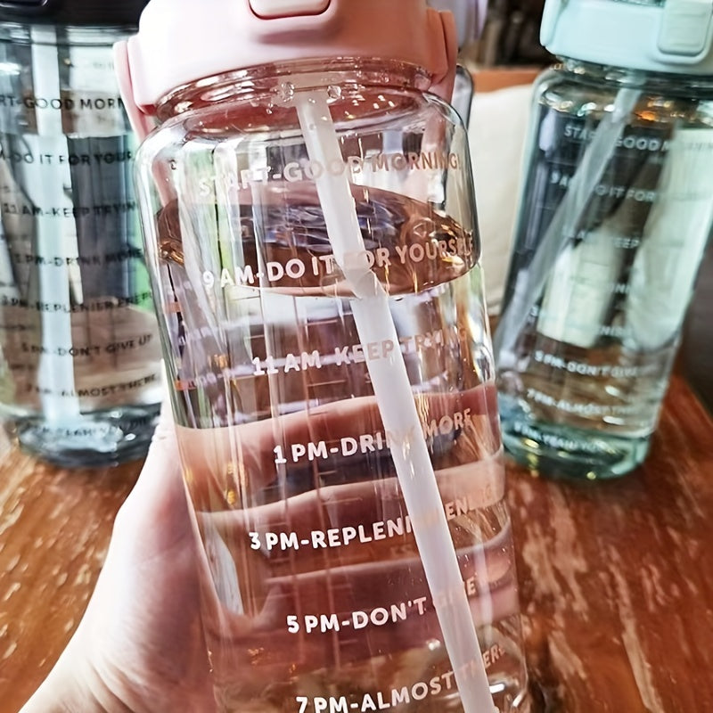 2L Sports Cup Water Bottle With Straw - Large Capacity, Portable & Durable For Outdoor Sports & Fitness!