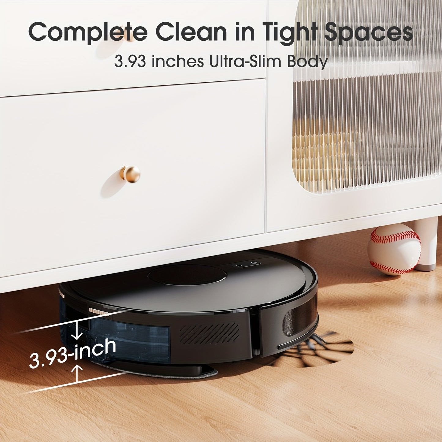 Lubluelu B40 Robot Vacuum Cleaner, 3 In 1 Robot Vacuum Cleaner And Mop, 6500Pa, 62db Low Noise, 9.98 cm Ultra-Slim Body, 5 Floors Mapping, Diversified Cleaning, Robot Vacuum Cleaner For Pet Hair, Carpet, Hard Floor, Christmas