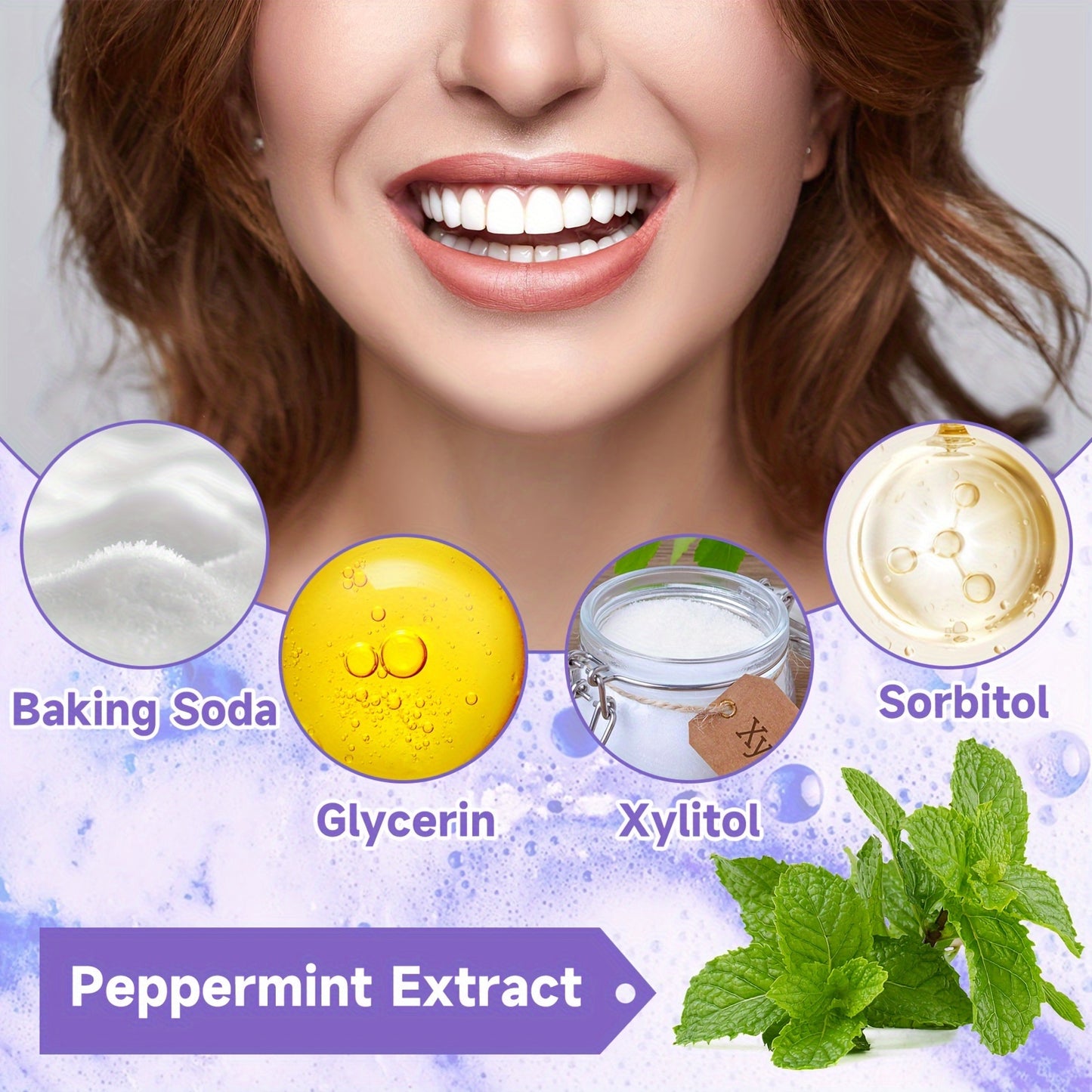 Purple Whitening Toothpaste - Brightens & Cleans Teeth, Fades Stains & Odors, Oral Care Gel Teeth Whitening Products Tooth Whitening