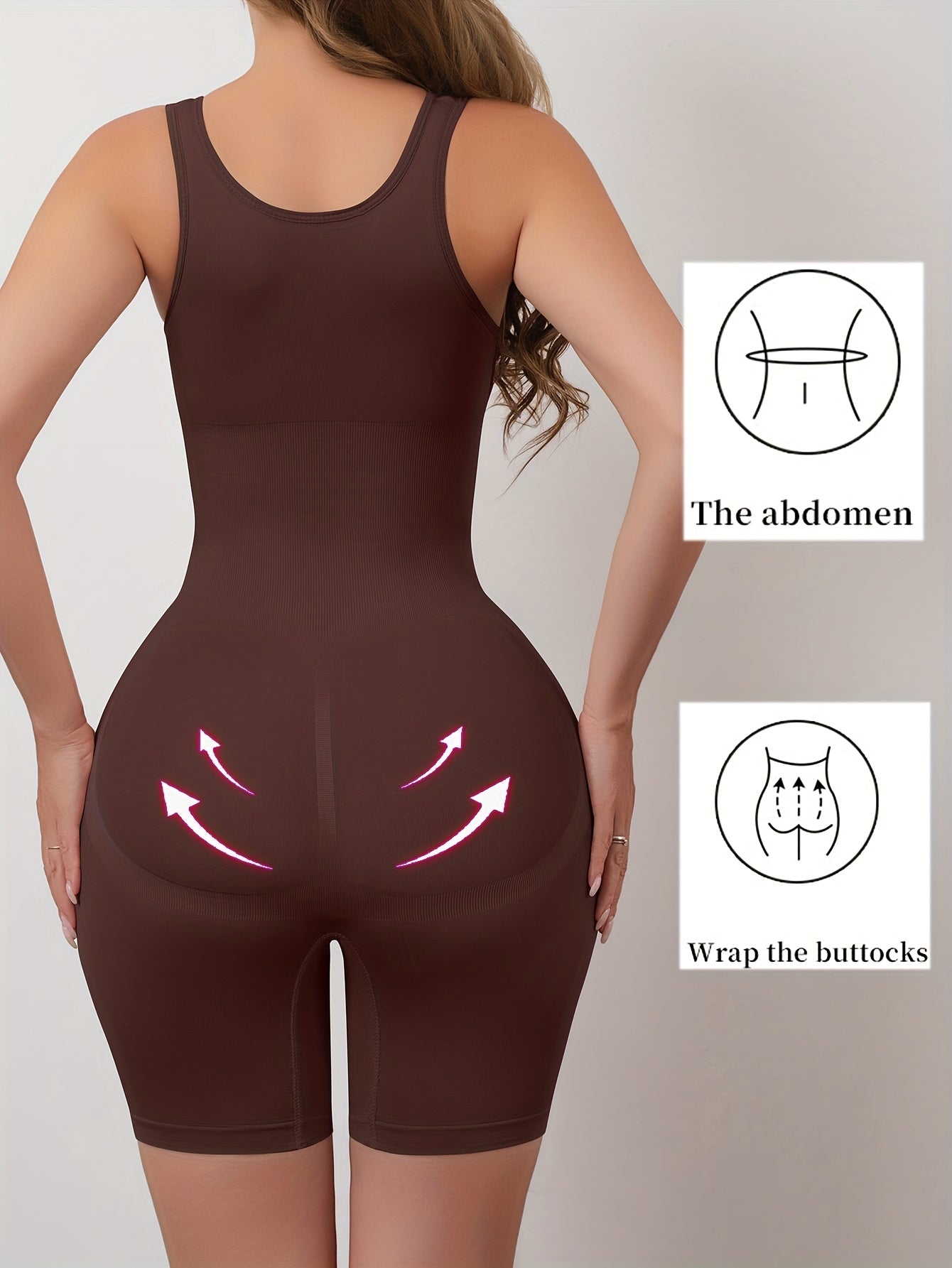 Women's Full-Body Tummy Control Bodysuit - Double-Layer High Compression Shaping Suit with Butt Lift & Waist, Smooth Curves Instantly, Brown/Black/Navy/Beige, Hand Washable One-Piece for Postpartum &