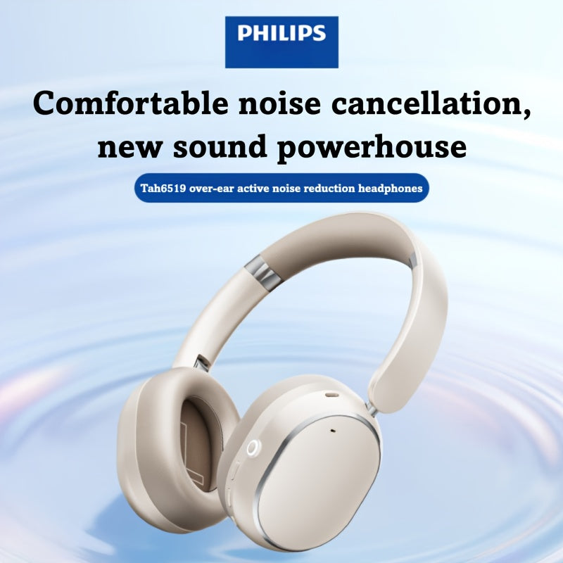 Philips Wireless Bluetooth Headphones, Over-Ear Wireless Headphones, ANC Hybrid Active Noise Cancelling Headphones, HiFi Surround Sound Over-Ear Wireless Headphones, for iPhone and Android, 80 Hours of Playtime, with Five ENC