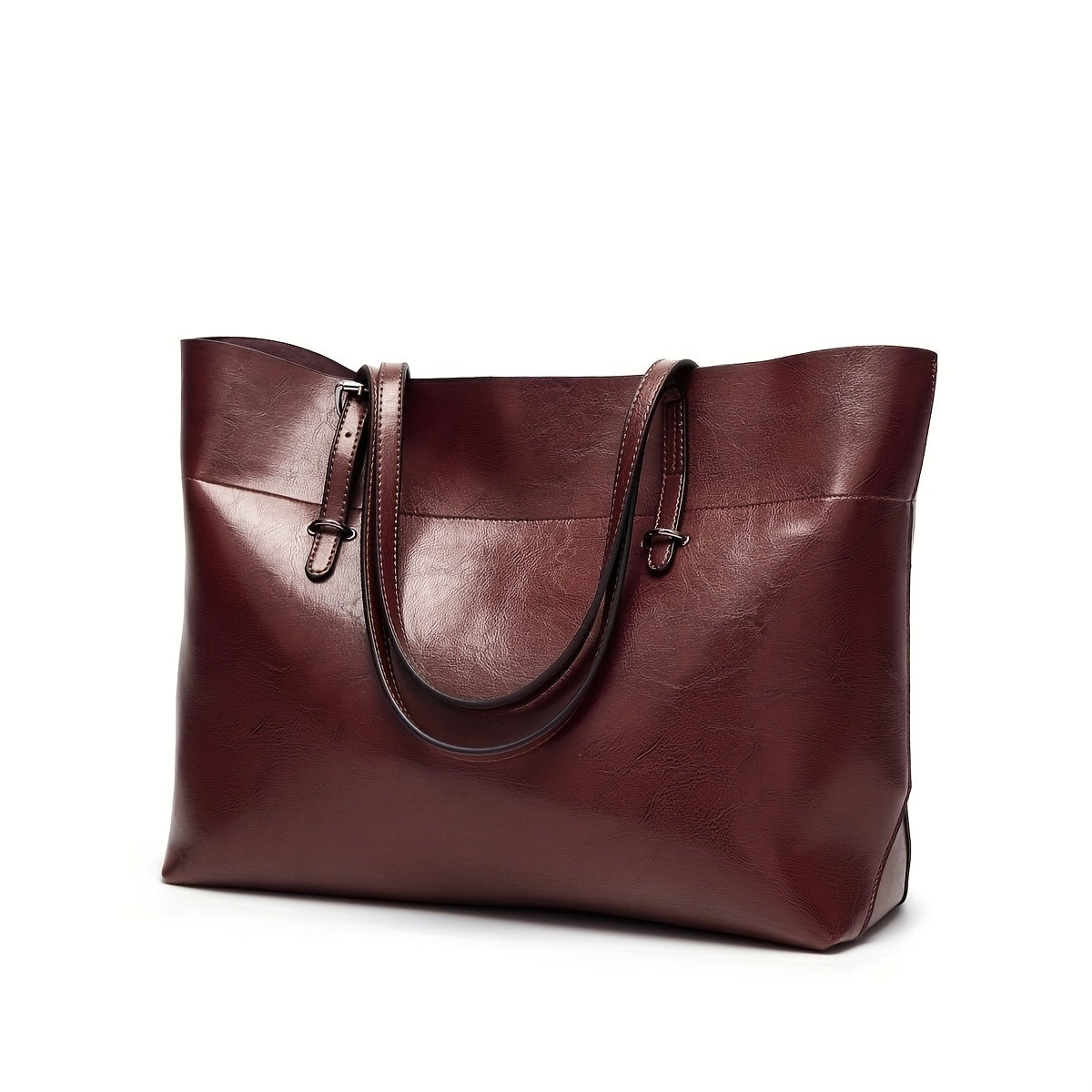 Women's Tote Bag with Adjustable Shoulder Strap - Elegant Brown, Zipper Closure, Wrist Strap - Spacious Work, Travel, Everyday Handbag - Durable Women's Purse, Versatile Carryall, Sophisticated Design, Highquality Finish, Fas