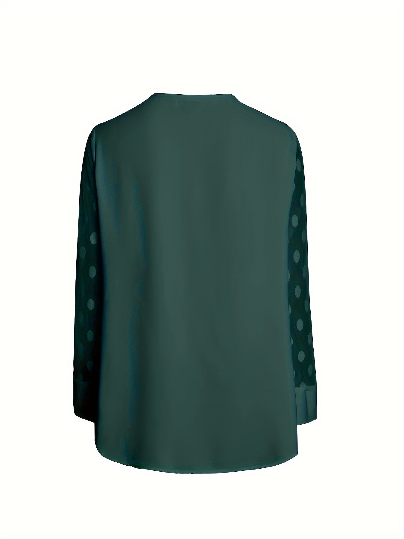 Solid Button Front Blouse, Elegant Long Sleeve Notched Neck Top, Women's Clothing