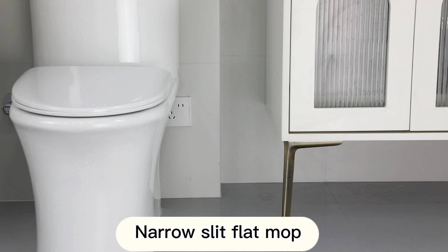 Gray Flat Mop + Narrow Slot Cleaning Bucket Set, Hand-free Lazy Mop Mover, Wet And Dry One Mop Cleaner, Household Cleaning Tool, Send Replacement Cloth, Suitable for Living Room, Bedroom, Kitchen, Bathroom, Toilet, Commercial