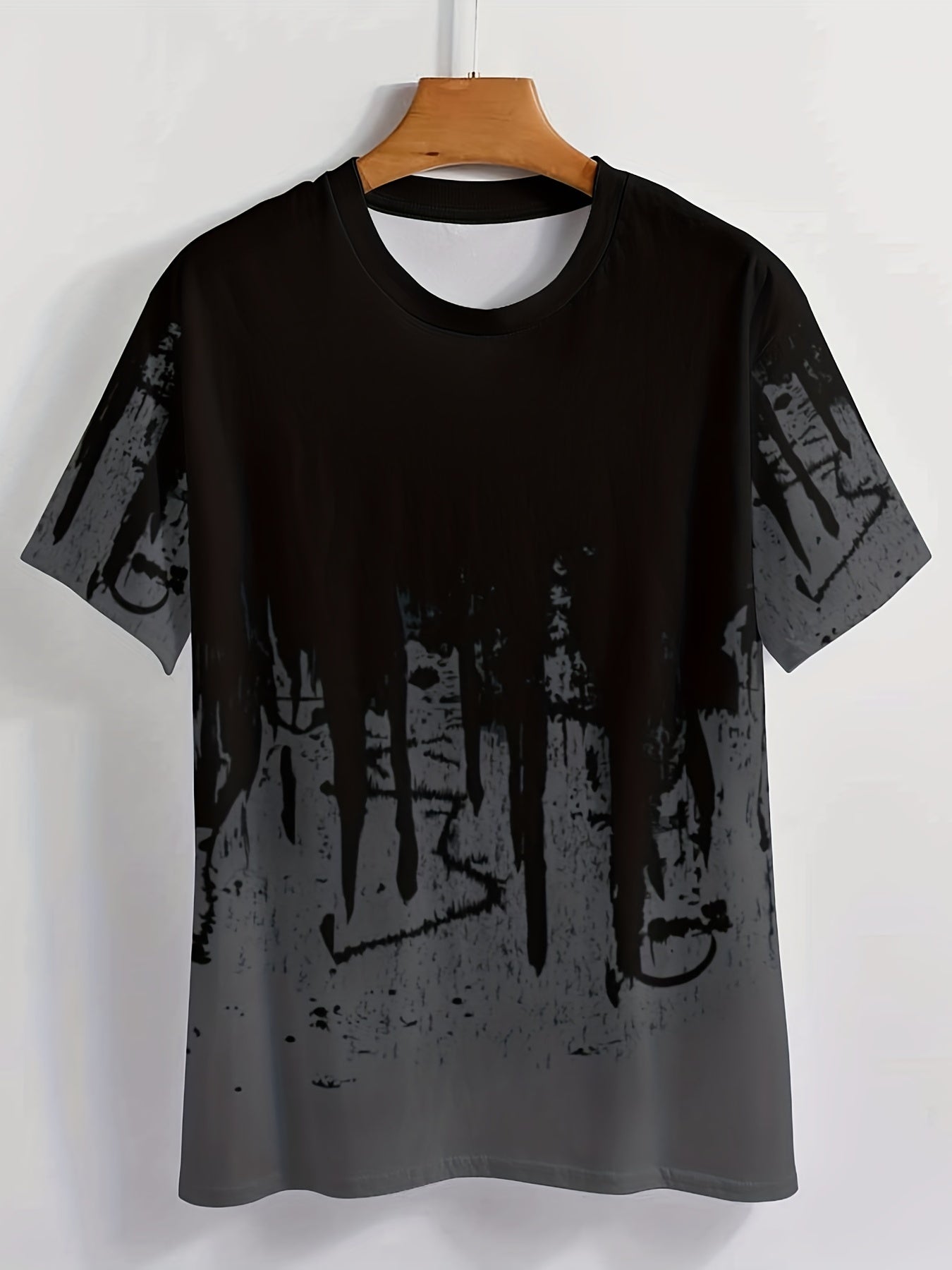 Paint Splash Print, Men's Graphic Design Crew Neck Active T-shirt, Casual Comfy Tees Tshirts For Summer, Men's Clothing Tops For Daily Gym Workout Running