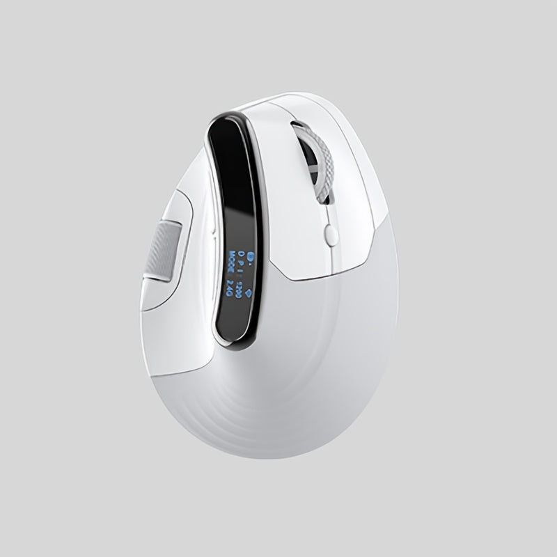 MCPIWOHY Dual Wheel Wireless Wireless Mouse, 2.4GHz, Type-C Wired Triple Mode Connection, Ergonomic Mouse with Screen Display, Rechargeable Optical Mouse