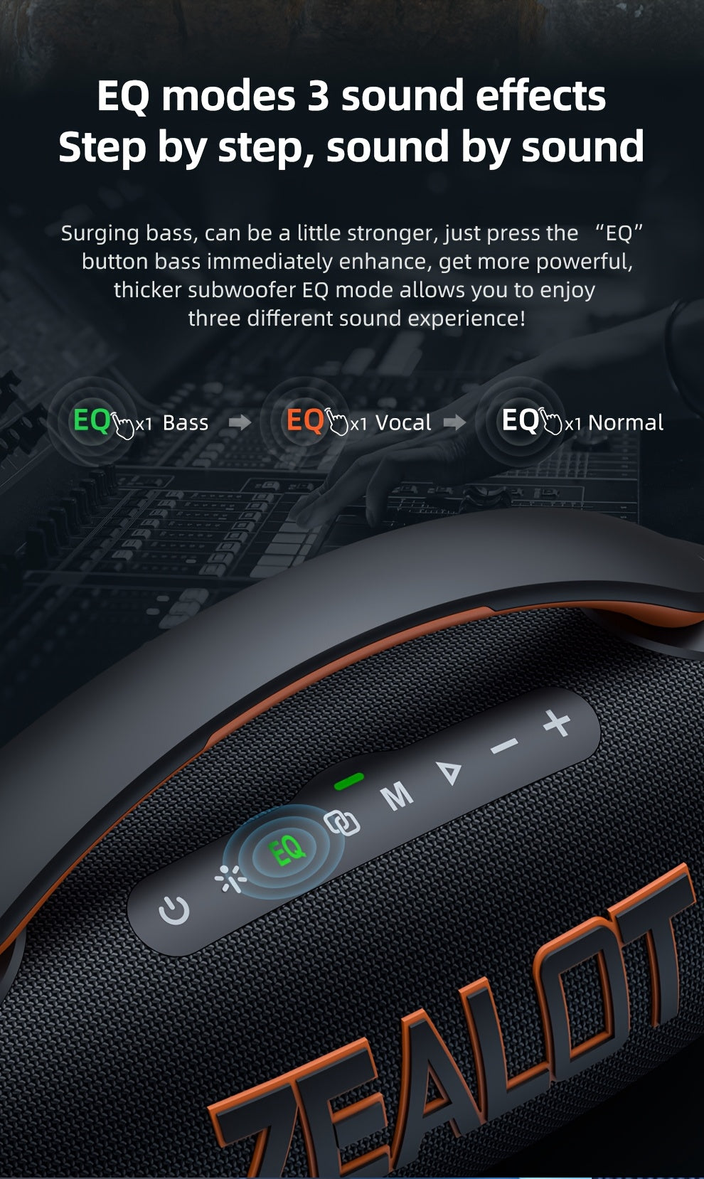 ZEALOT 60W Subwoofer Speaker, Wireless Speaker with Handle, 8000mAh Battery, Easy to Carry, RGB Lights, EQ Mode, TWS Pairing, Booming Bass. IPX5 High Quality, Great for Parties And Gatherings. for Home, Car, Camping-ZEALOT P1