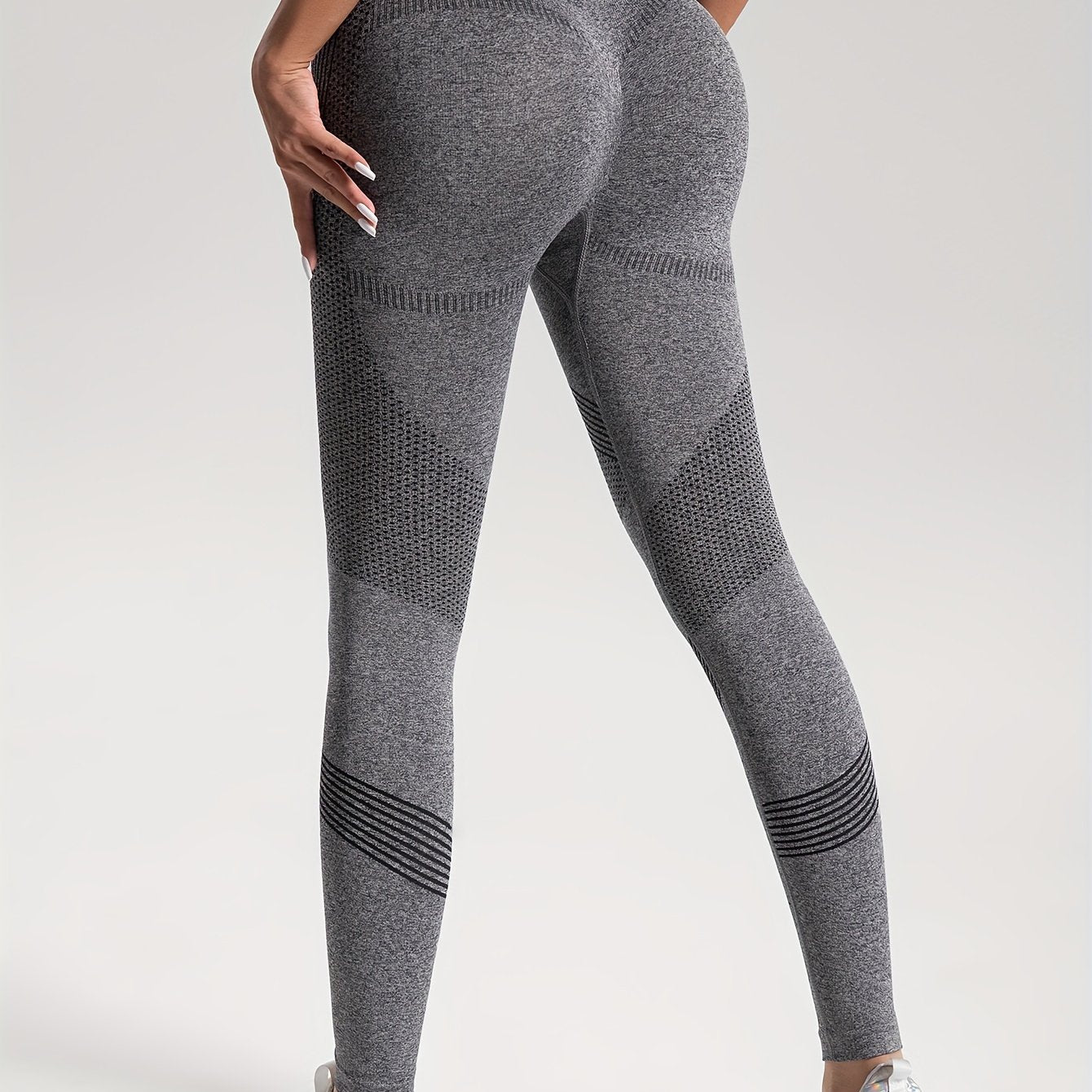 Seamless Knit Tight High Stretch Long Pants, Sports Yoga Fitness Running Trousers, Women's Leggings