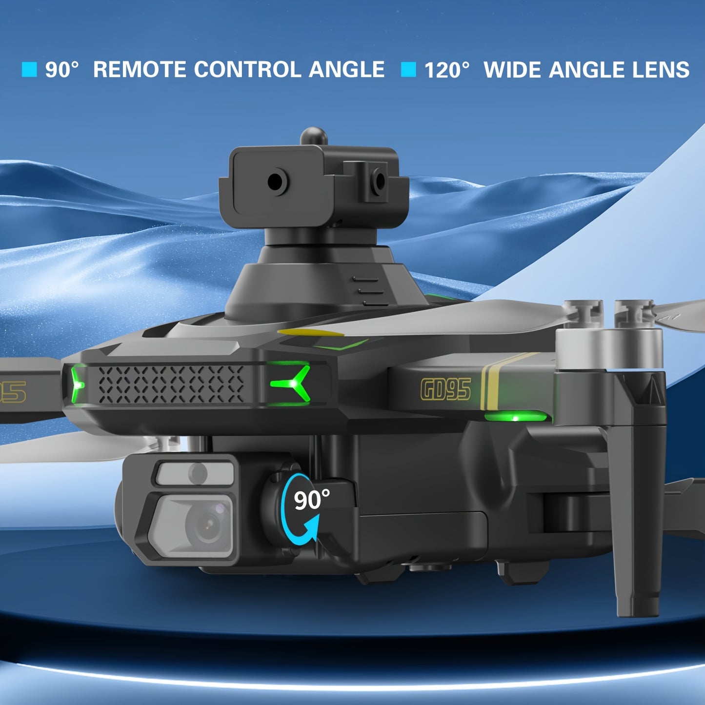 GD95 Quadcopter Drone, Foldable Drone, Drone with 480P Camera, with Gesture Selfie/altitude Hold/one-button Start/with Optical Flow Hovering Function, A Gift for Lovers/family/friends