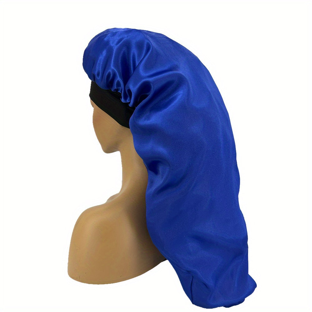 Silky Long Bonnet For Sleeping Solid Color Night Cap For Women Hair Care Tools For Sleeping In Overnight