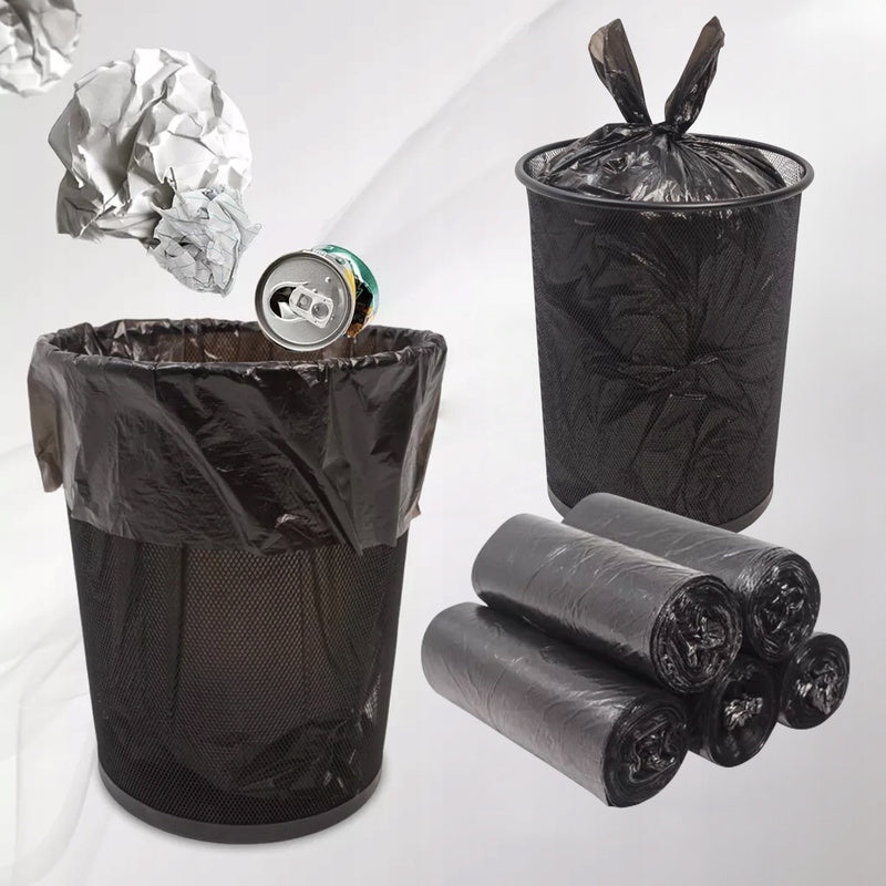 Trash Bags, 60L, Black, Classic, Heavy-Duty, 10 Rolls, 100 Pieces – Reliable 60L Waste Bags, Perfect for Collecting Waste at Home, Office, and Institutions, Made from Thick, Durable LDPE Film, Tear and Stretch Resistant, Fe