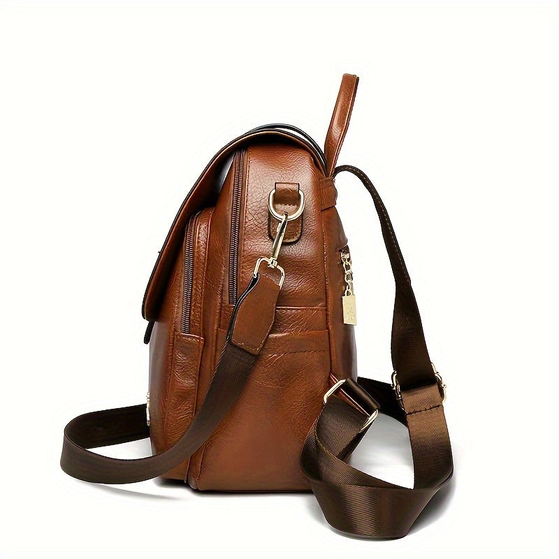 Vintage Anti-Theft Backpack Purse, Preppy College School Daypack, Women'S Casual Travel Commute Knapsack