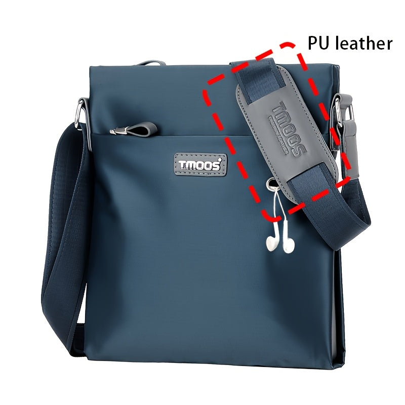 TMOOS Men'S Oxford Fabric Crossbody - Navy & Adjustable Strap, Golden-Tone Hardware, Zipper Closure, Lining, Casual Business Backpack for Everyday Use
