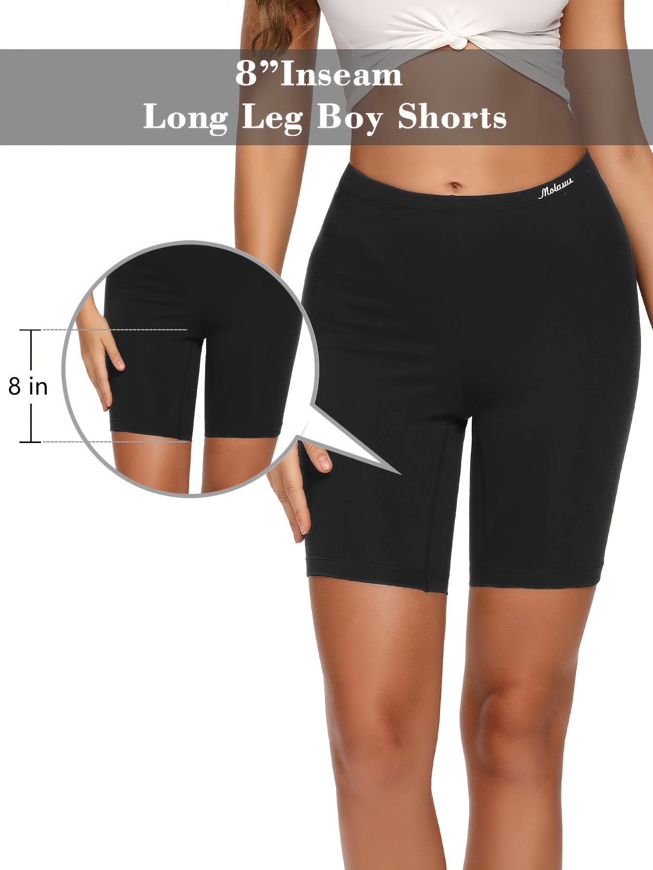 Women's Cotton Boyshorts Underwear 4-Pack - Comfortable Full Coverage Boxers, Knit Fabric, Solid Color, Simple Style, 95% Cotton 5% Spandex