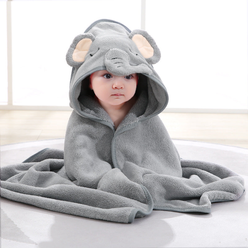 Baby Bath Towel Girl Boy Baby Towel Newborn With Hood Cartoon Coral Fleece Infant Towels Blanket Newborn Baby Bathrobe Infant, Christmas Halloween Gift
