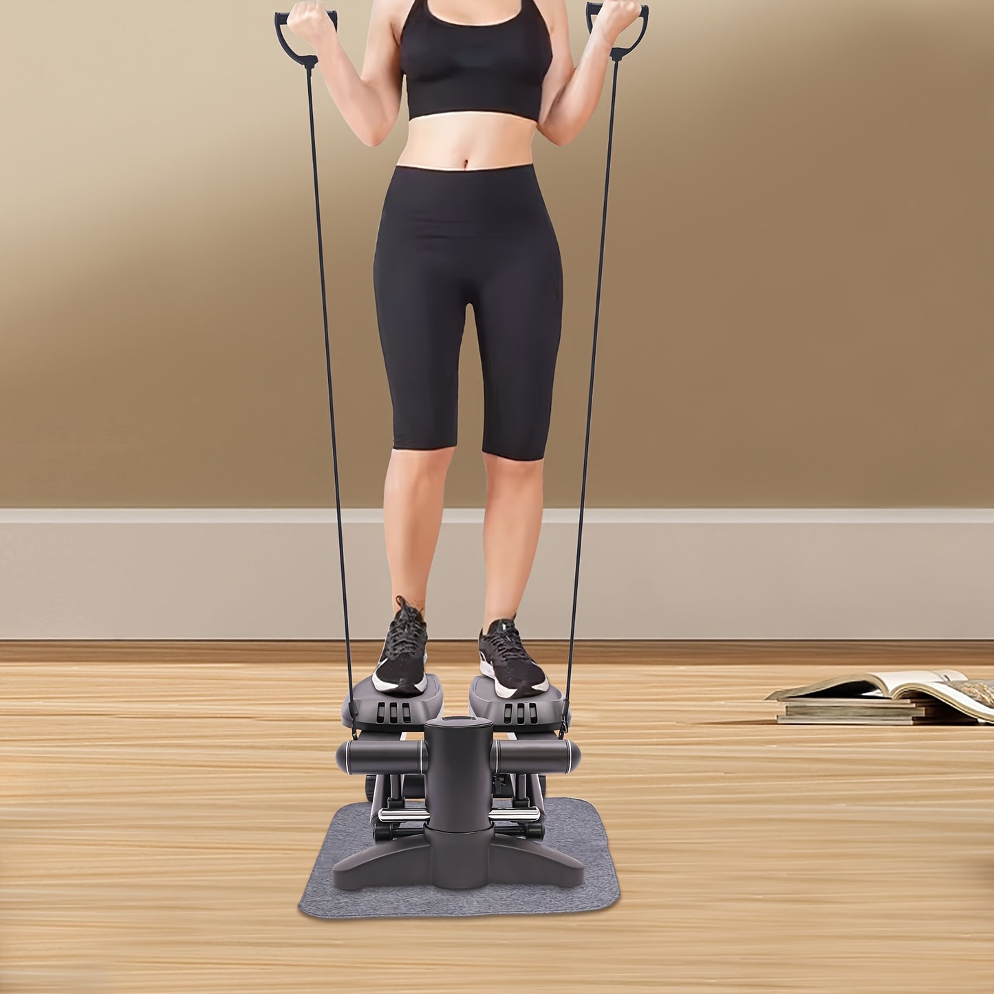 OUKANING Heavy Duty 149.69KG Capacity Stepper Machine with Non-Slip Pedals - Manual Incline Adjustment & Mechanical Control, No Assembly Required, Compact Home Gym Equipment for Cardio Workouts, Office & Indoor Training, Port