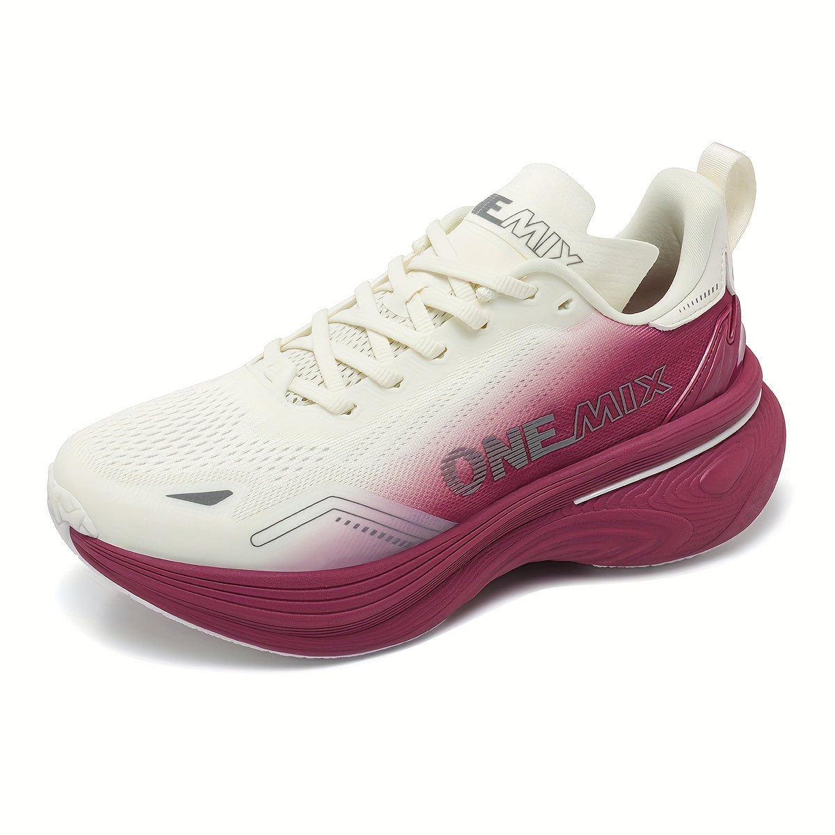 ONEMIX White Whale Running Shoes - Stable Support, Shock-Absorbing, Double Support for Stable Running Posture, Breathable Mesh Upper, Non-Slip Sole, Ideal for Running, Fitness Training, Hiking, and Daily Exercises, Stability