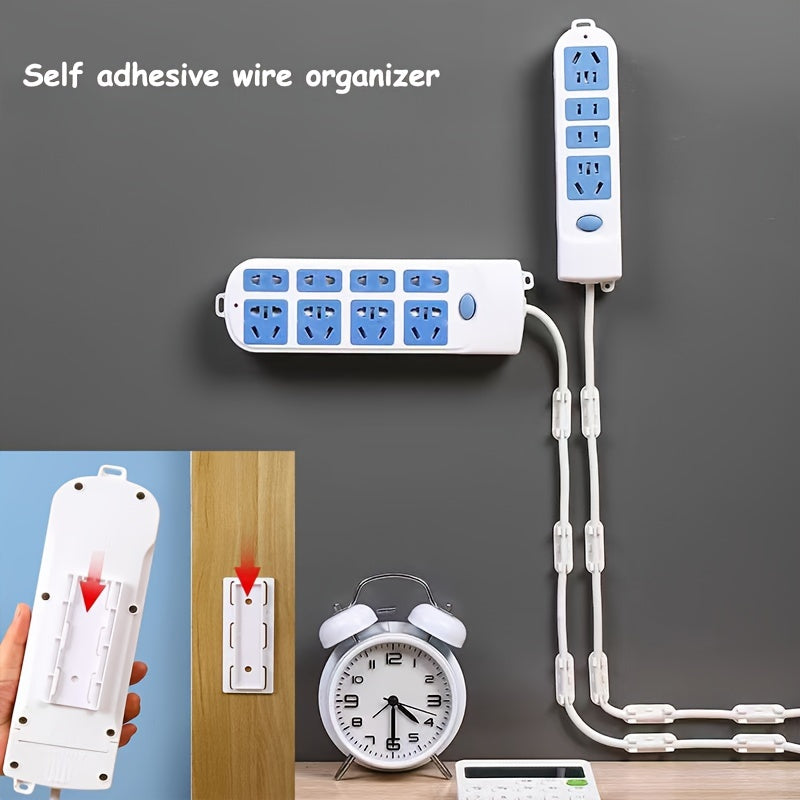 11-Piece Set of Adhesive Socket Supports and Cable Organizers - Home Decor