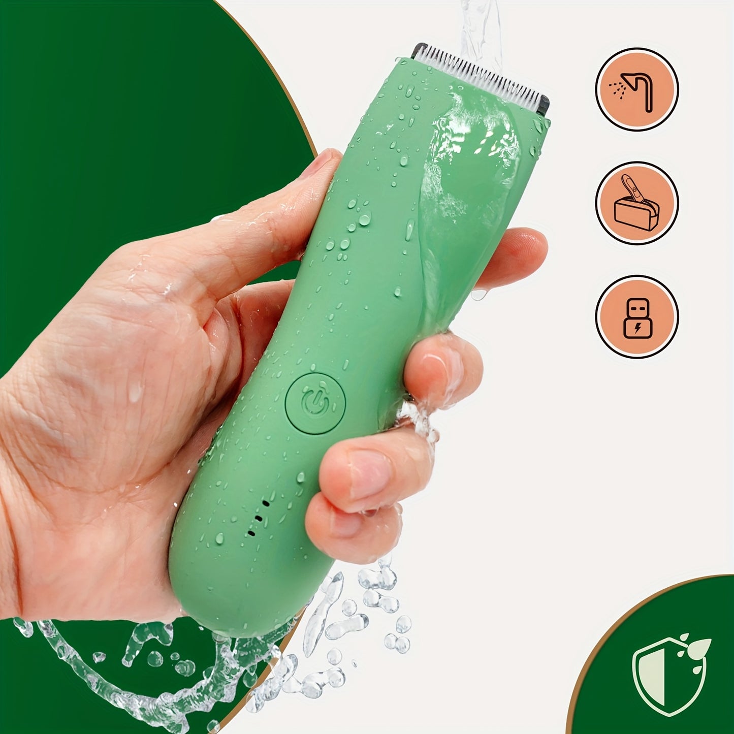 YAFULL Professional Body Groomer with IPX6 Replacement Blades - USB Rechargeable, 800mAh Lithium Battery, Ceramic Blade for Men'S Belly & Body Hair Trimming, Electric Shaver for Bikini & Men'S Grooming, Ideal Gift for Loved O