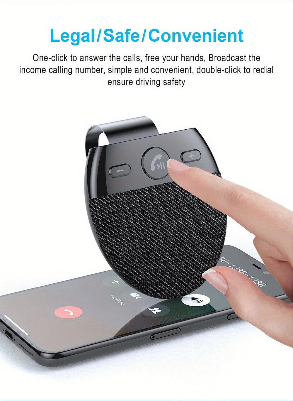 Wireless Vehicle Car V5.0 Speakers Handsfree Car Kit Hands-free Speakerphone Hands Free Sun Visor Music Player With Mic