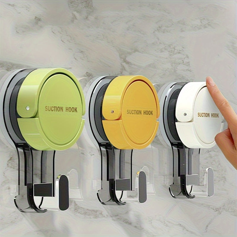 3pcs Heavy Duty No-Drill Bathroom & Kitchen Towel Hooks - Strong Vacuum Cup, Self-Stick Adhesive Towel Rack Holders, Damage-Free Installation, No Tools Needed, Space-Saving for Bathroom, Kitchen, Hotel, Office - Modern Minima