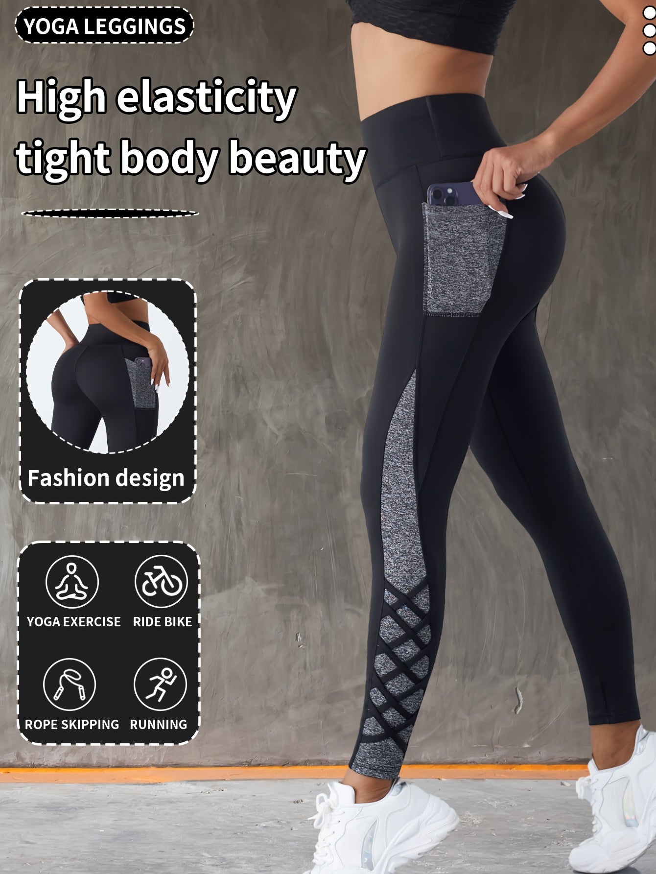 Women's High-Waisted Yoga Pants - Non-See-Through Tight Butt-Lifting Workout Leggings, Stretchy Yoga Pants with Side Compression for Gym, Running, Pilates - All-Season Fitness & Casual Athletic Pants, Gym Apparel, Colorblock