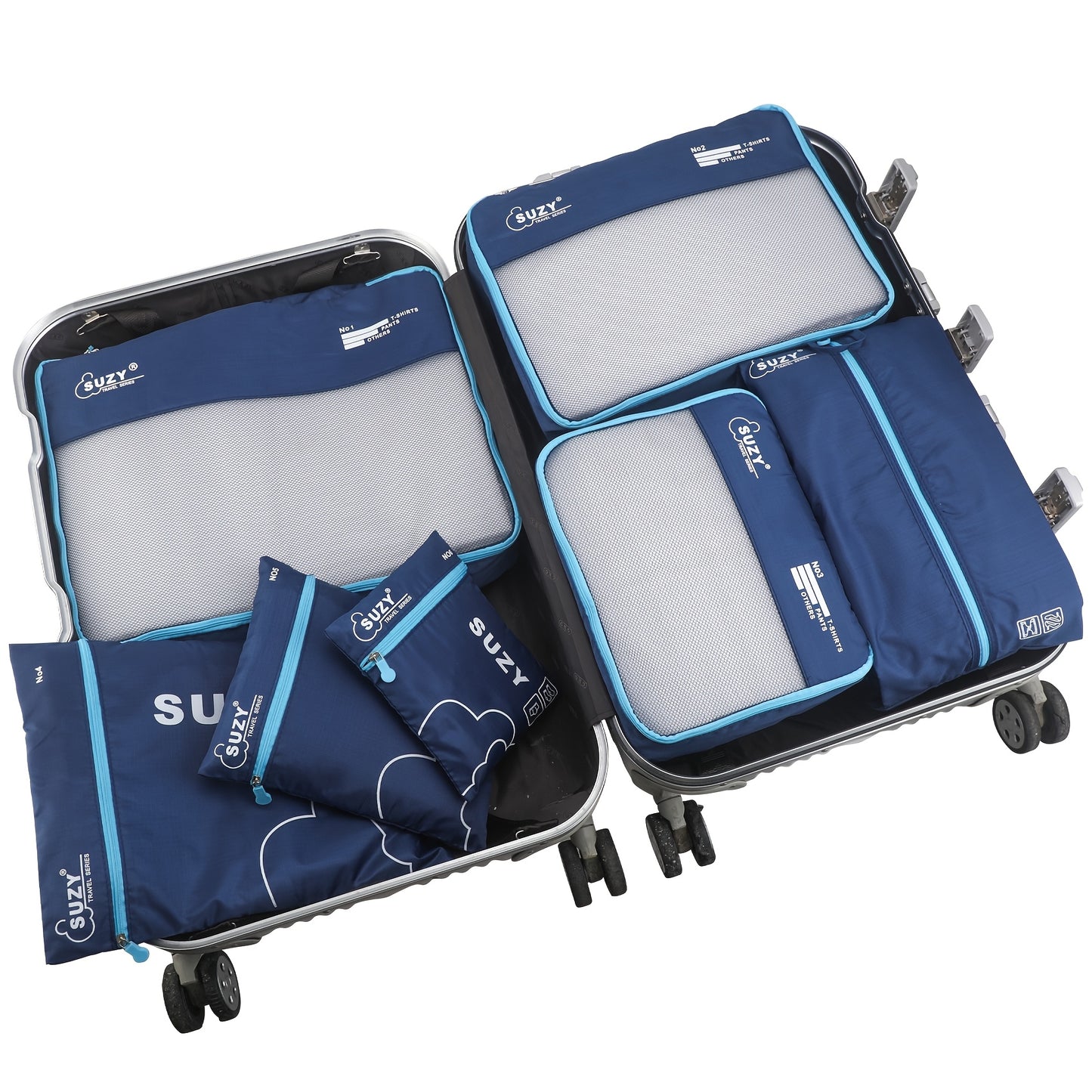 Travel Organizer Bag 7pcs Set Portable Suitcase Organizing Bag Clothes Storage Bag