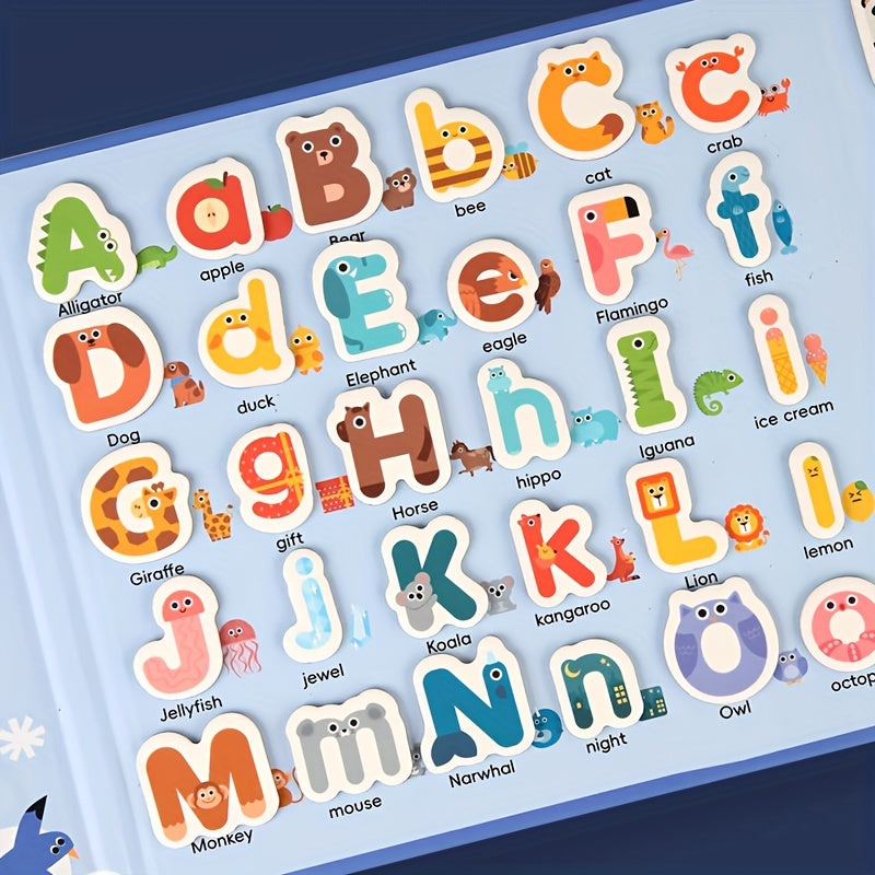 Magnetic Alphabet Puzzle Book: Colorful ABC Learning Set for Preschoolers, Fridge Magnets for Ages 3-5. Flashcards