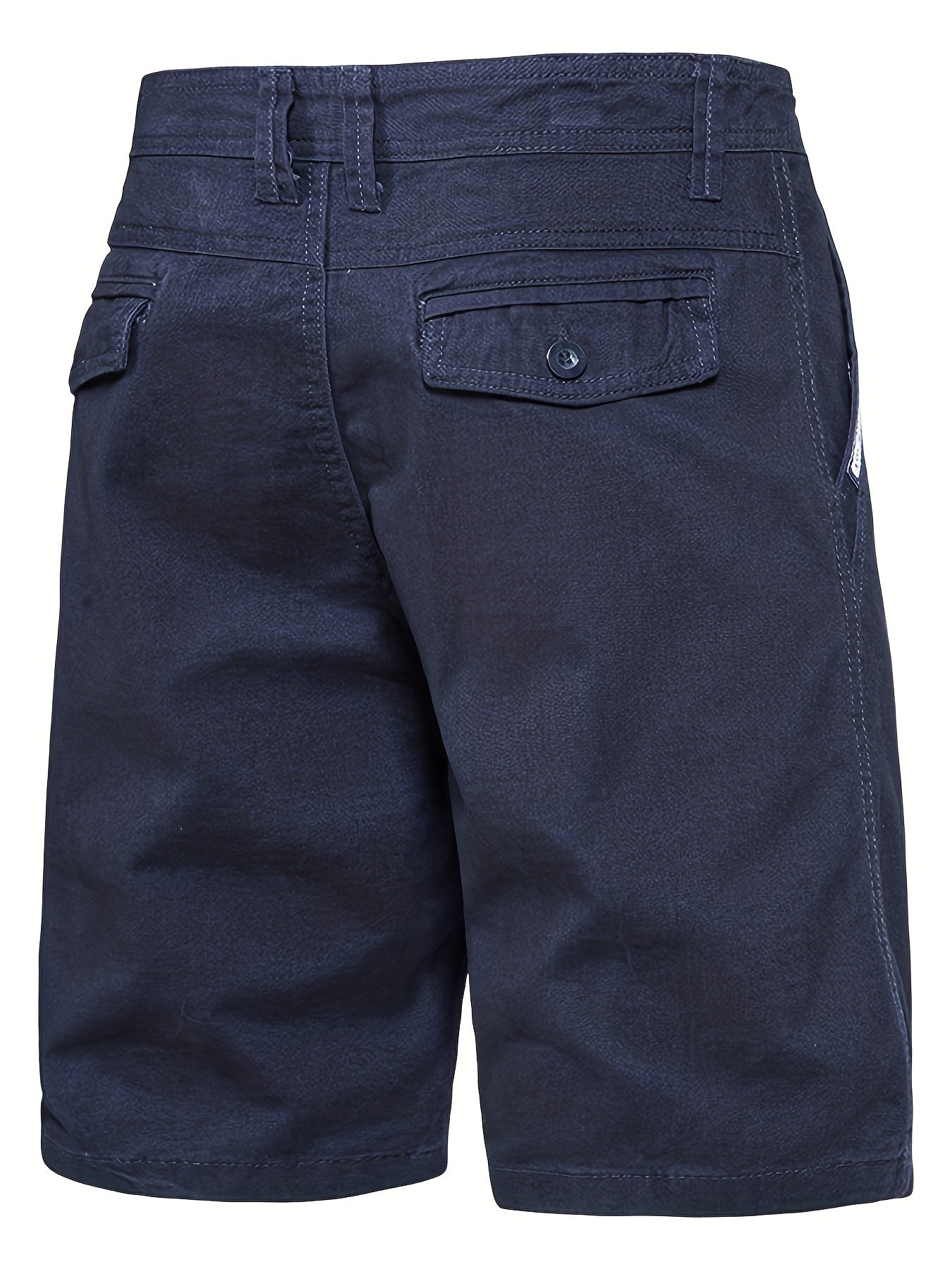 Two-Piece Set, Men's Solid Color Outdoor Casual Comfortable Breathable Multi-Pocket Cargo Shorts