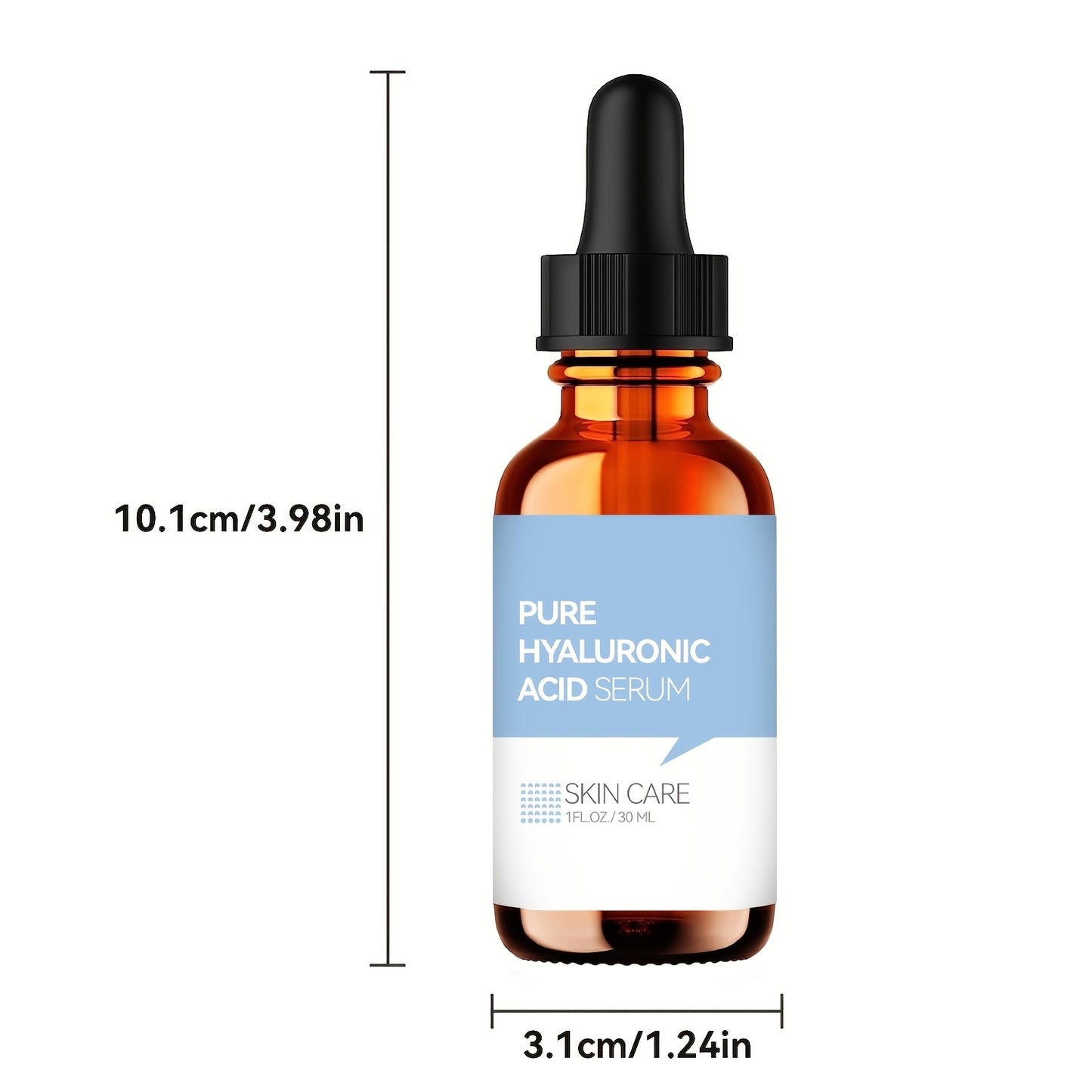 Pure Hyaluronic Acid Serum - With Plant Squalene Intense Hydration Skin Care Solution - 1 FL. OZ. (30 ML) For Youthful, Radiant Skin