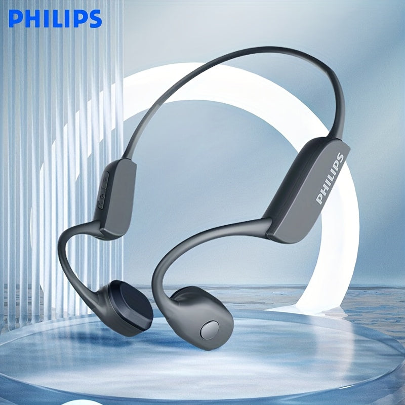 PHILIPS wireless open-ear non-in-ear headphones, sports running fitness cycling headsets, wireless ultra-long battery life hanging ear bone sensing TAA3609 AI call noise reduction, spatial stereo sound effect high-quality hea