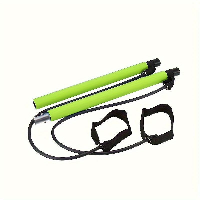 1pc Pilates Bar Kit With Resistance Bands, Stainless Steel Exercise Stick, For Women & Men, Home Gym Workouts Squat Yoga Pilates & Body Shaping