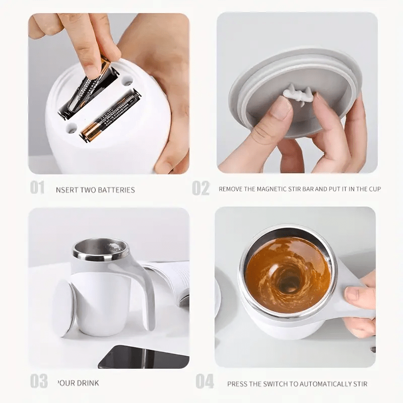 Fully Automatic Stirring Cup, Multifunctional Electric Coffee Mug, Lazy Rotating Magnetic Stainless Steel Milk Mug, And Travel Mug.