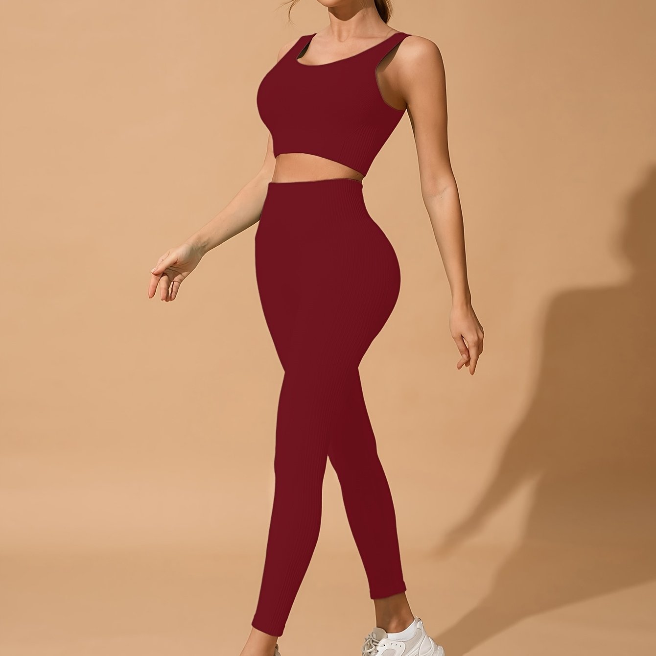Seamless Yoga & Fitness Set - Quick-Dry, Moisture-Wicking Nylon Blend Sports Bra and Leggings for Women