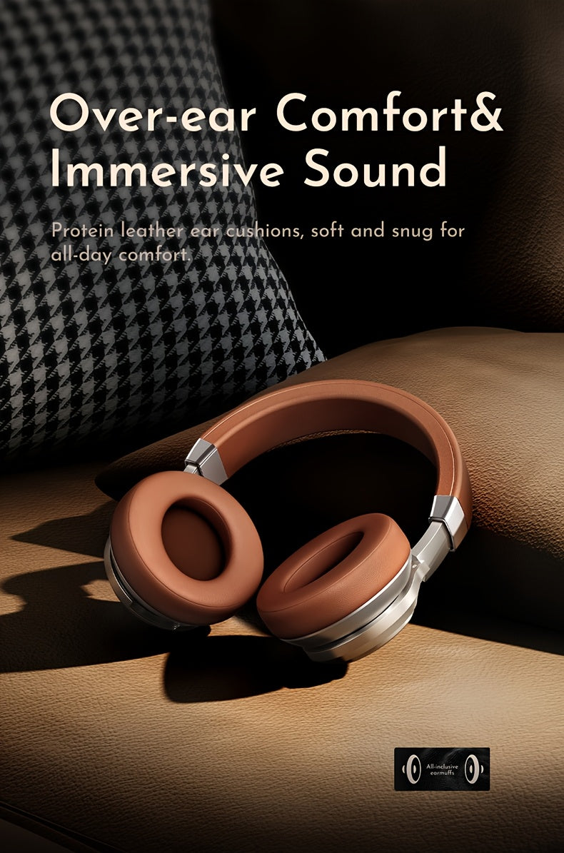 Picun Over-Ear Wireless Headphones, Wireless 5.3 with Low Latency Mode, Dual Composite Drivers for Hi-Fi Sound, 60H Playtime & Real-Time Battery Display, Wired/Wireless Dual Mode, Adjustable Head