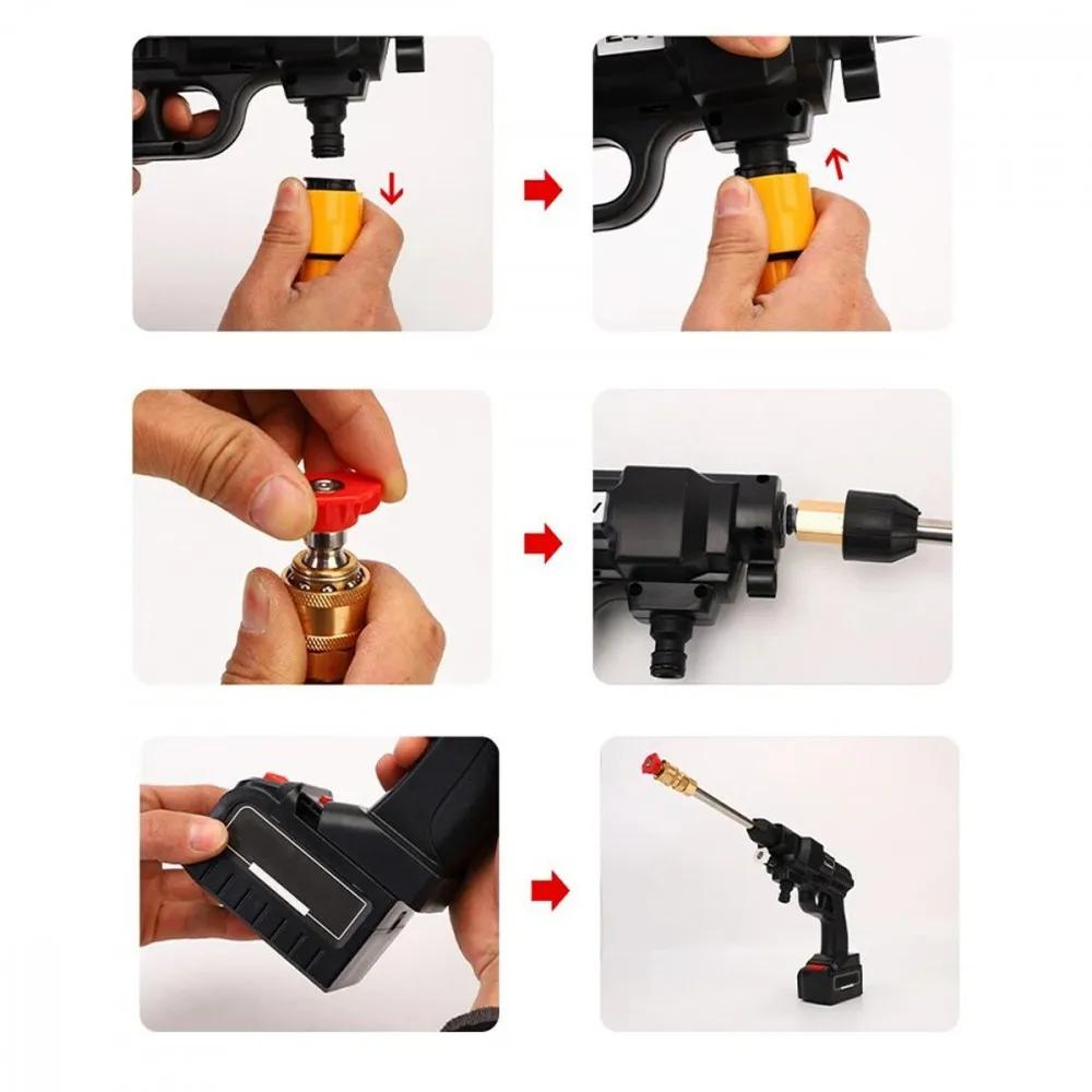 Lavadora Portátil de Alta Pressão com 2 Baterias e Escova
