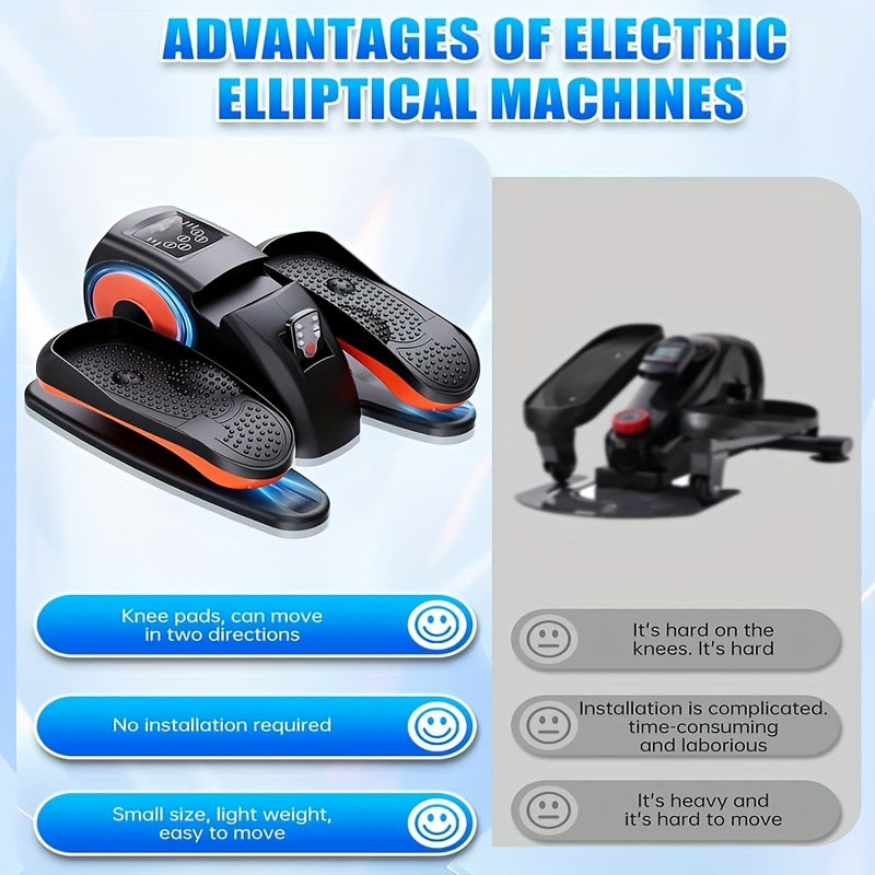 Under Desk Elliptical Machine, Electric Ellipse Leg Exerciser as Seen on Tv for Seniors with 12 Adjustable, Quiet Portable Elliptical Machine, Seated Pedal Exerciser with Remote Control, Without Battery