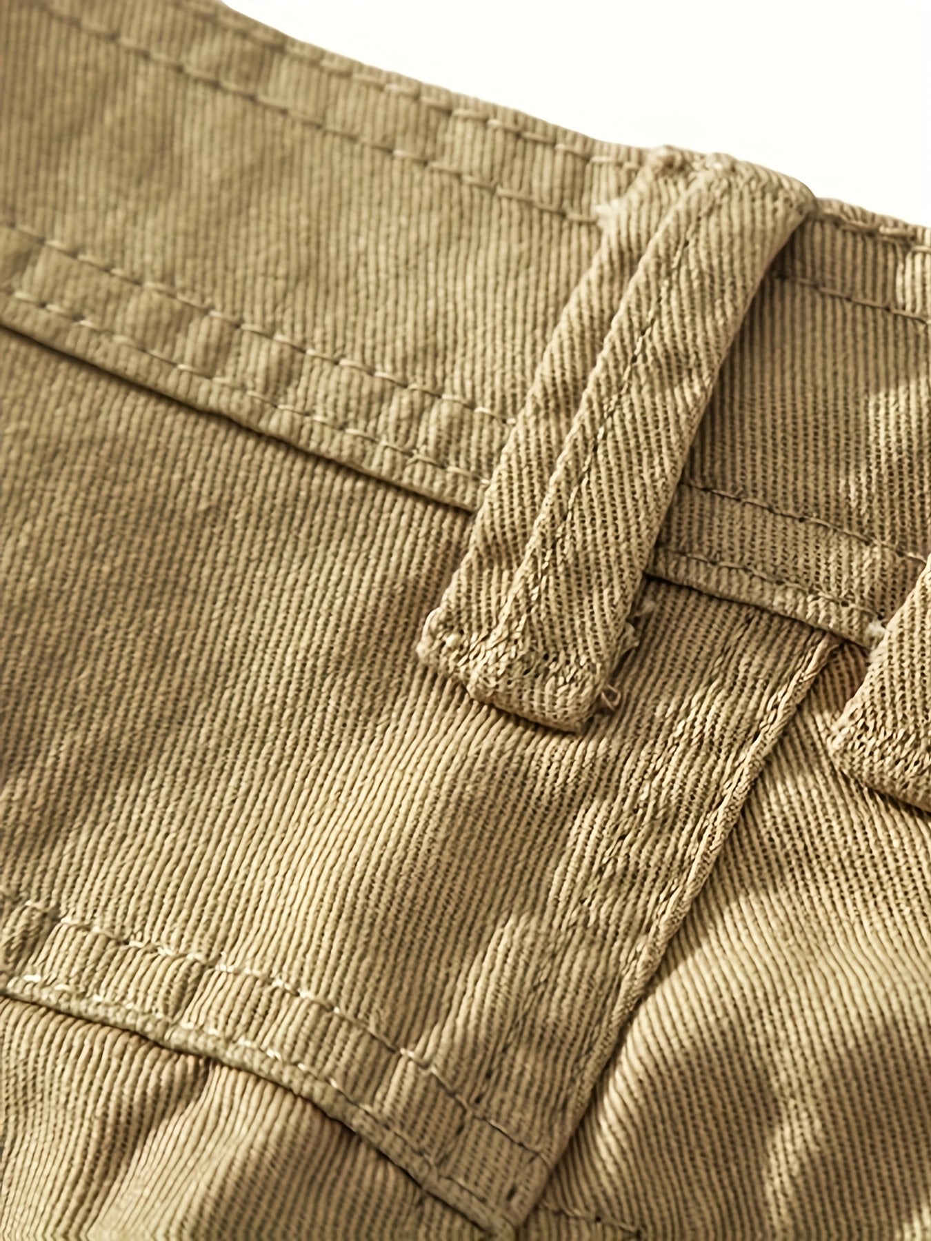 Two-Piece Set, Men's Solid Color Outdoor Casual Comfortable Breathable Multi-Pocket Cargo Shorts