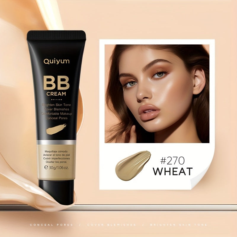 Quiyum BB Cream, Waterproof Long Lasting Pores Concealer, Brighten Skin Tone, Cover Blemishes Make Up Foundation 30g