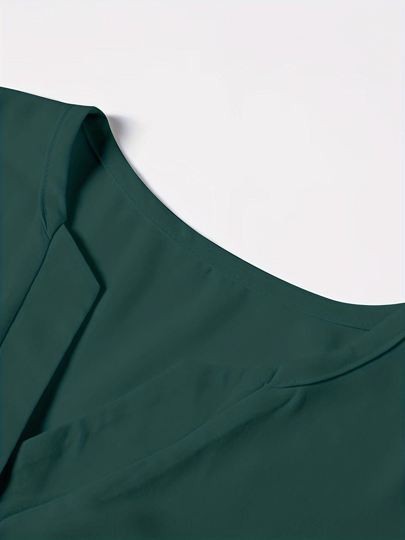 Solid Button Front Blouse, Elegant Long Sleeve Notched Neck Top, Women's Clothing