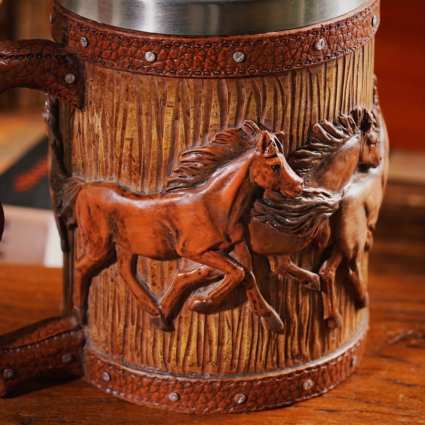 Vintage Horse-Themed Stainless Steel Mug: Perfect for Christmas, Easter, Hanukkah, Thanksgiving, and St. Patrick's Day Celebrations