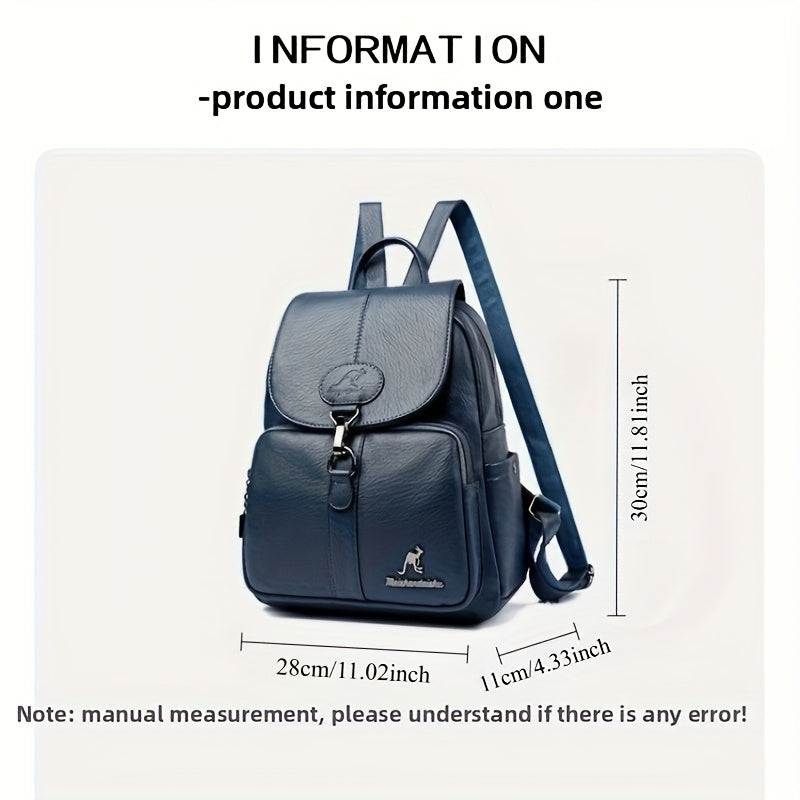 Women'S Genuine Leather Backpack - Vintage Backpack with Zipper Closure, Adjustable Shoulder Straps & Front flap pocket - Elegant Everyday & Formal Bag in, Brown, - Durable Polyester Lining for Women, Versatile Carryall, Clas