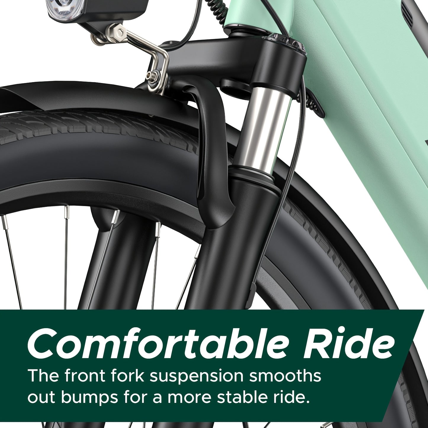 MileCity1 Step-Thru Electric Bike - Heavy-Duty Adult e-Bike with 250W Motor, 120KM Long Range, Front Suspension, 7-Speed Gears, LED Display, 66.04cm x 4.95cm All-Terrain Tires, Dual Brake System - Fast-Charging, for City Comm