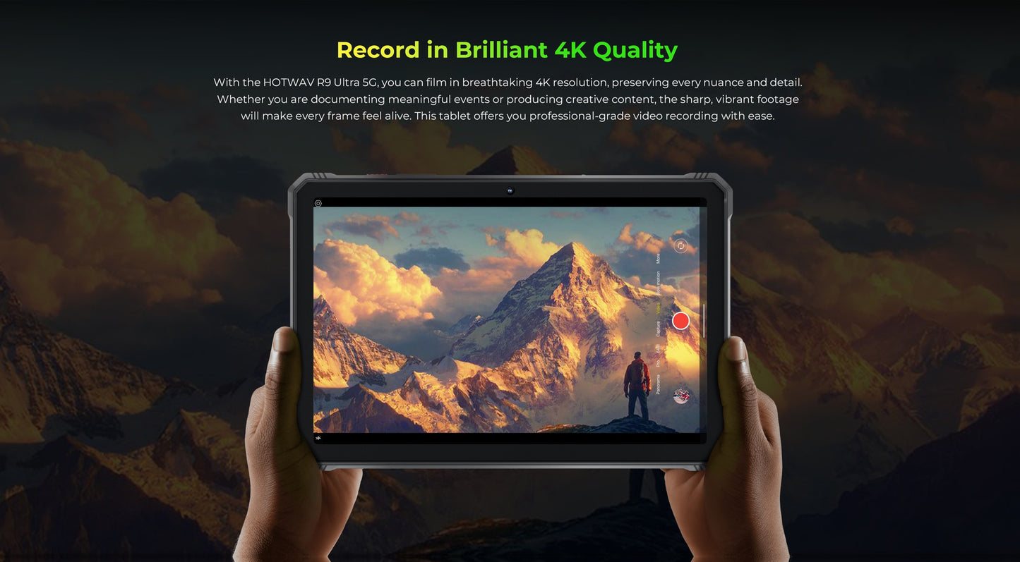 The HOTWAV R9 Ultra Is A Rugged Tablet with An 11-inch HD+ 120Hz Display, Android 15, 24 (8+16)GB RAM And 512 (expandable to 2TB)GB ROM, 64MP+16MP, 20MP Night Vision Cameras, 20080mAh Battery, S713 Chip, Dual 5G SIM Cards, GP