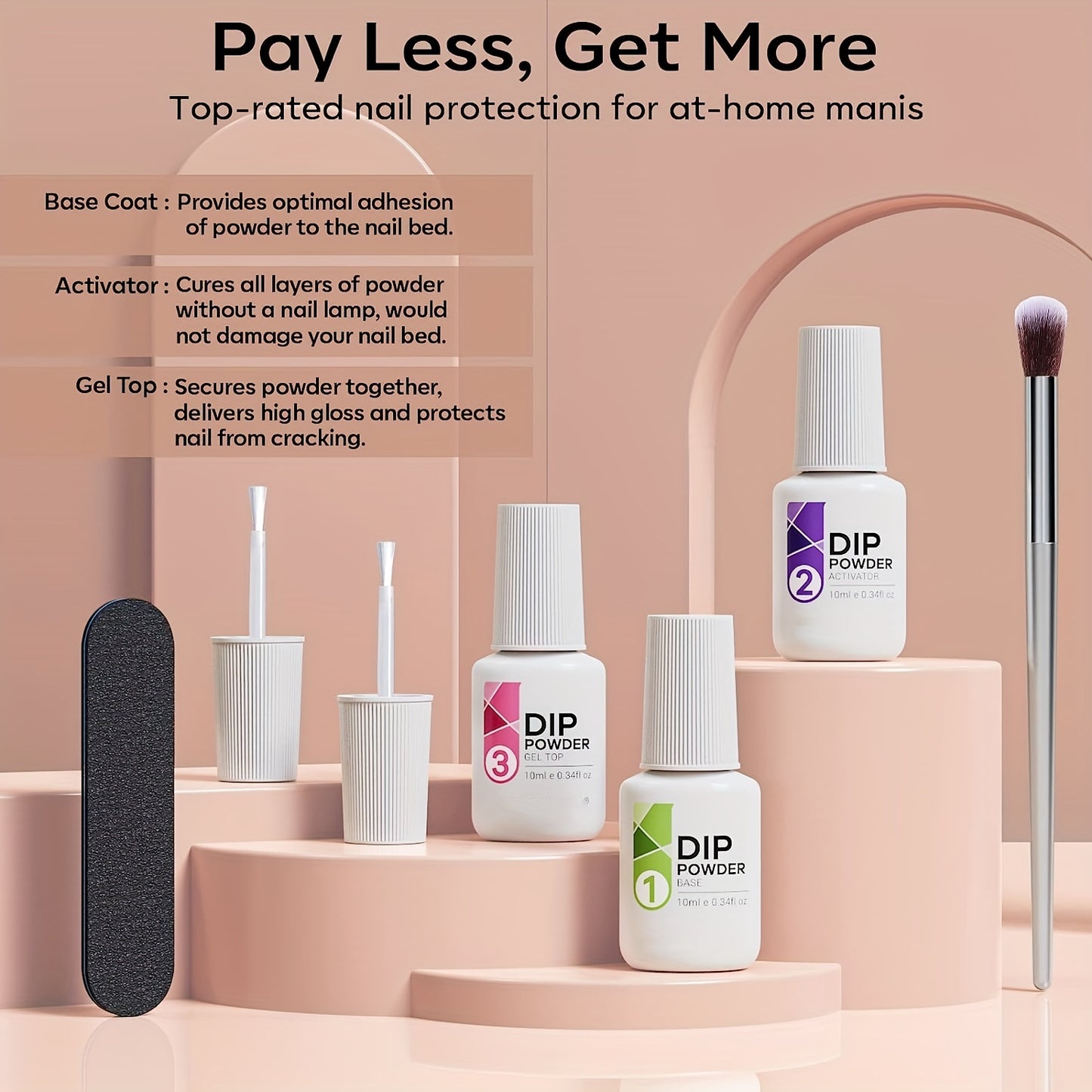 11Pcs/Set Dip Powder Nail Kit Starter 4 Colors Nude Skin Tone Golden Glitter Neutral Acrylic Dip Powder Liquid Set With Base Coat And Top Coat Activator For French Manicure Salon