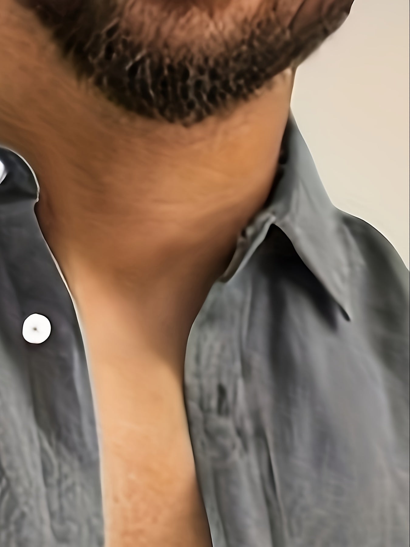 Solid Color Men's Cotton Long Sleeve Button Up Shirt, Men's Spring Fall Lapel Top